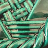 Varnished ceramic trivet from Vallauris and 2 bottle coasters.