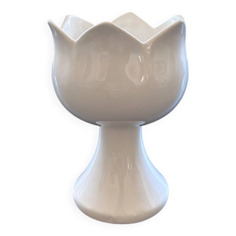 White tulip candle holder