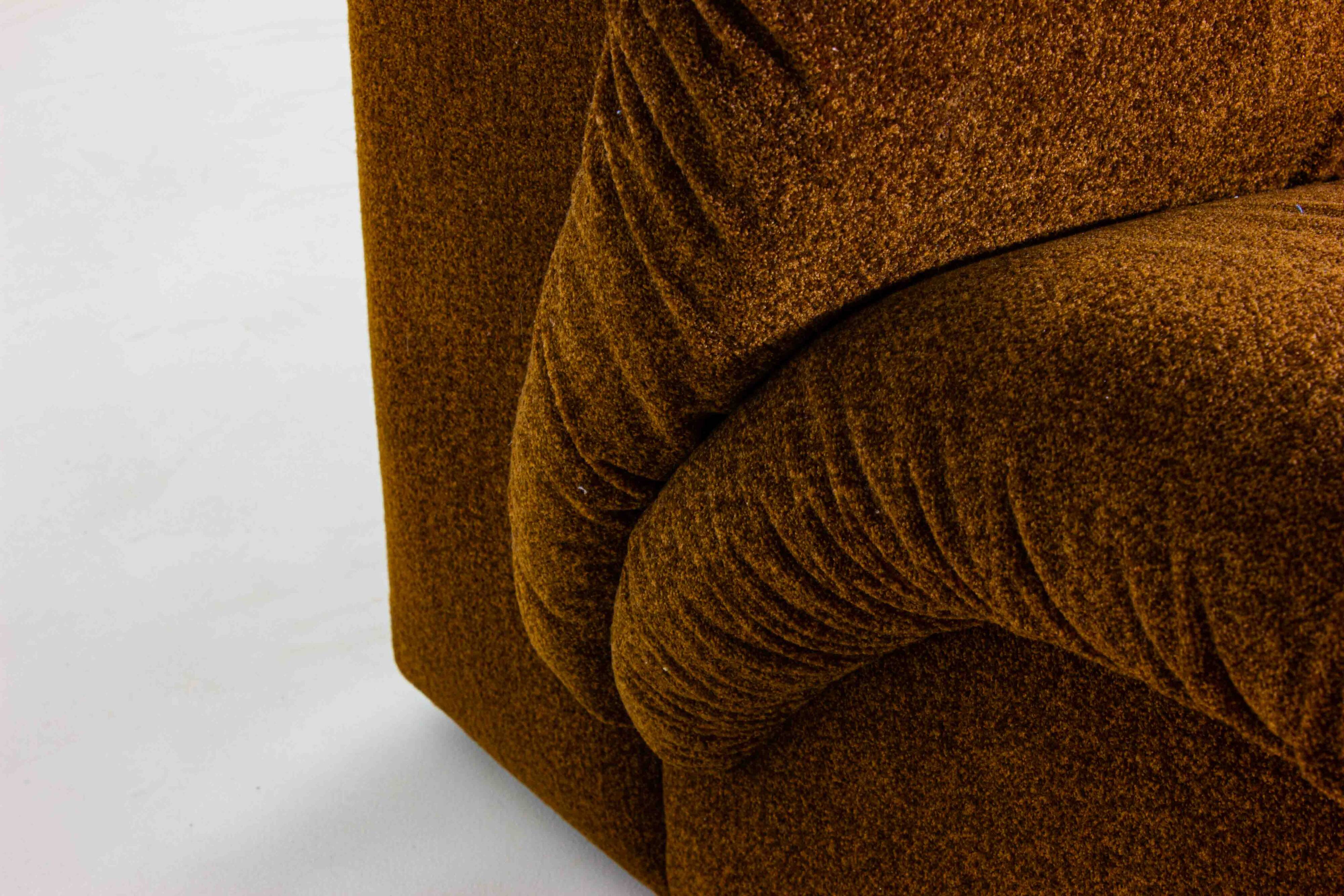 Modular sofa in rust brown velvet by Doimo, 1970s