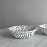 pair of antique twisted porcelain bowls