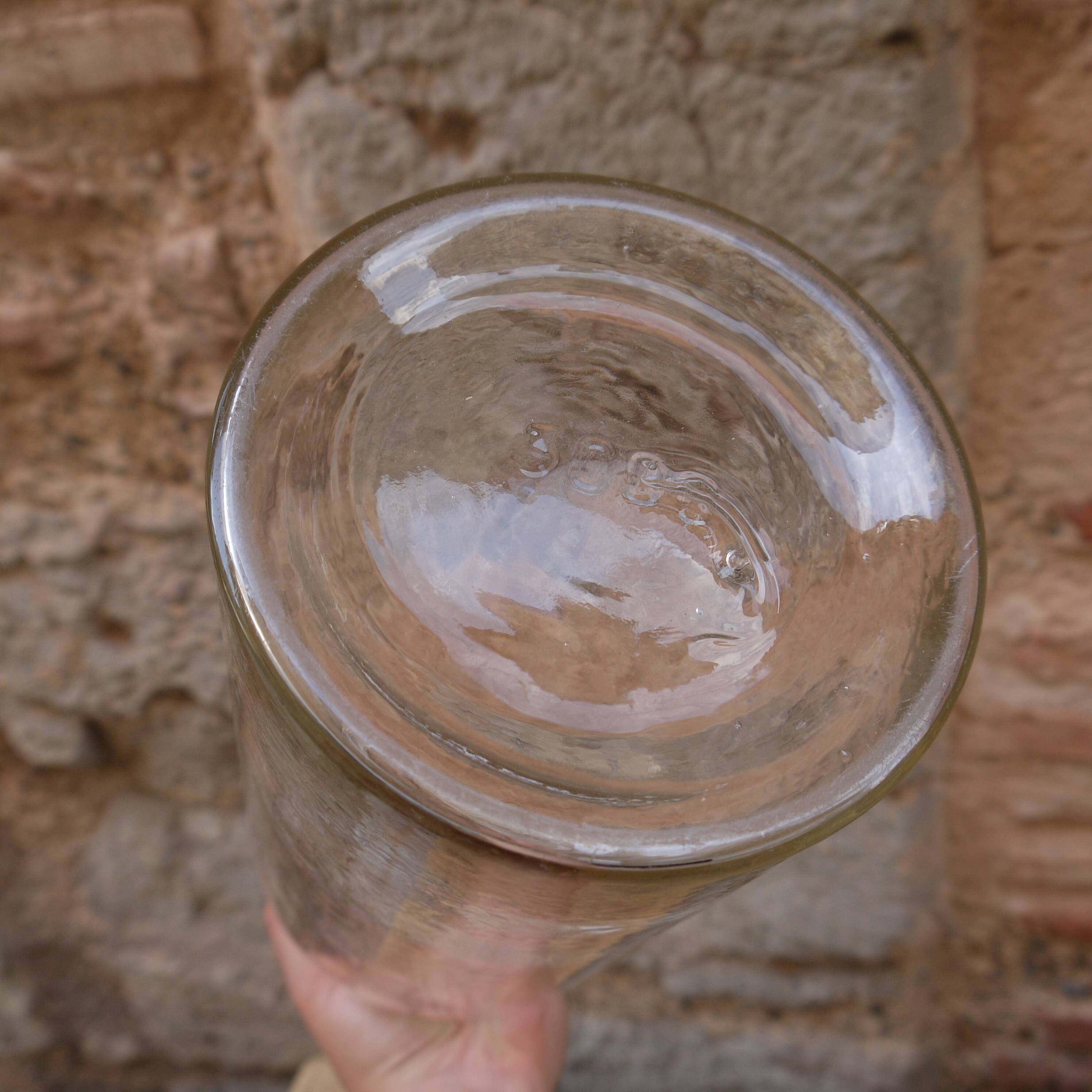Glass pharmacy jar vase