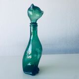Vintage glass decanter in cat shape