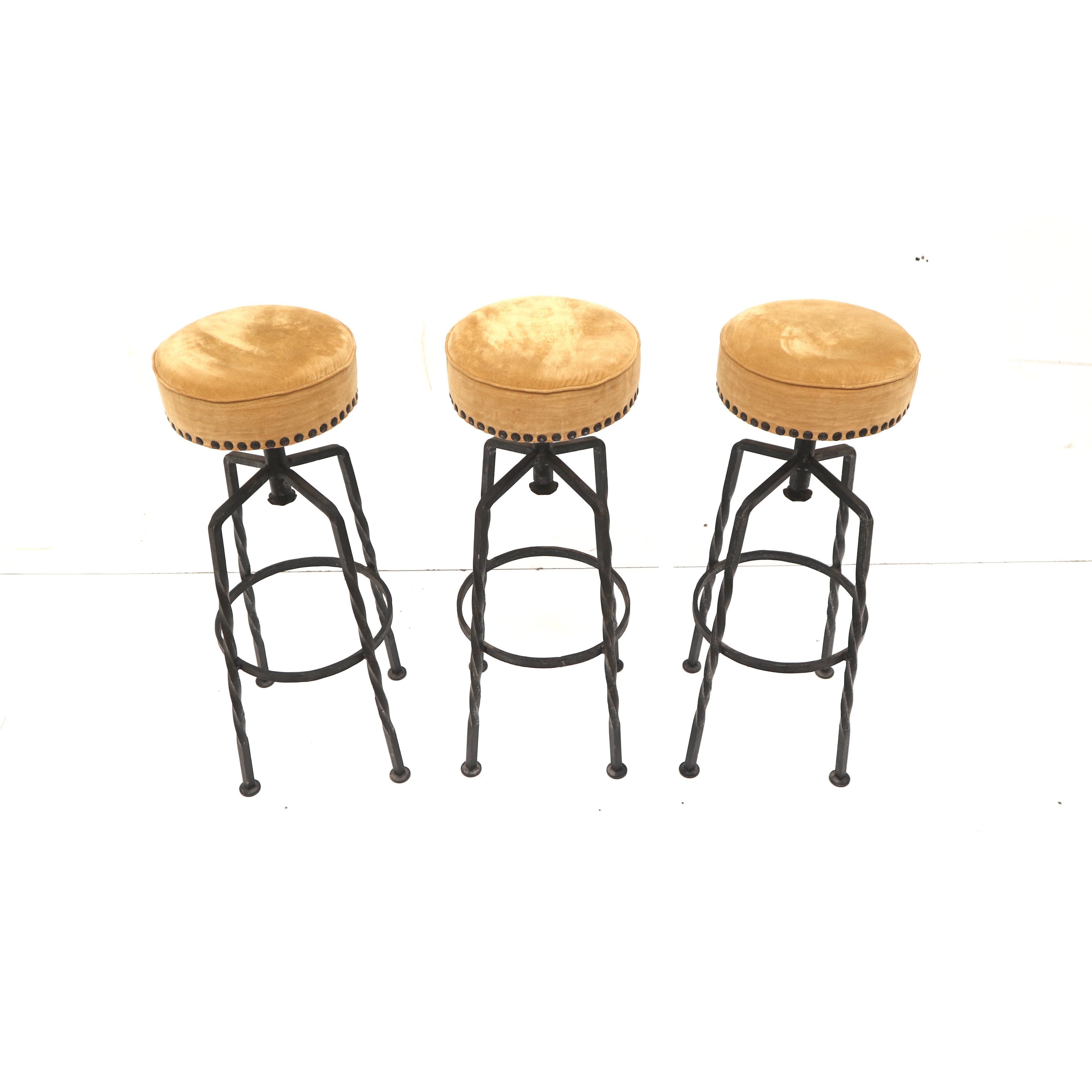 Set of six cast iron bar stools 1970s