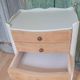 Vintage wooden bedside table with 3 drawers.