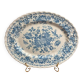 Vintage Myott Meakin oval serving dish – Blue floral and bird design – 38 cm