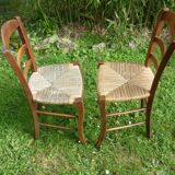 2 old Provençal-style straw chairs