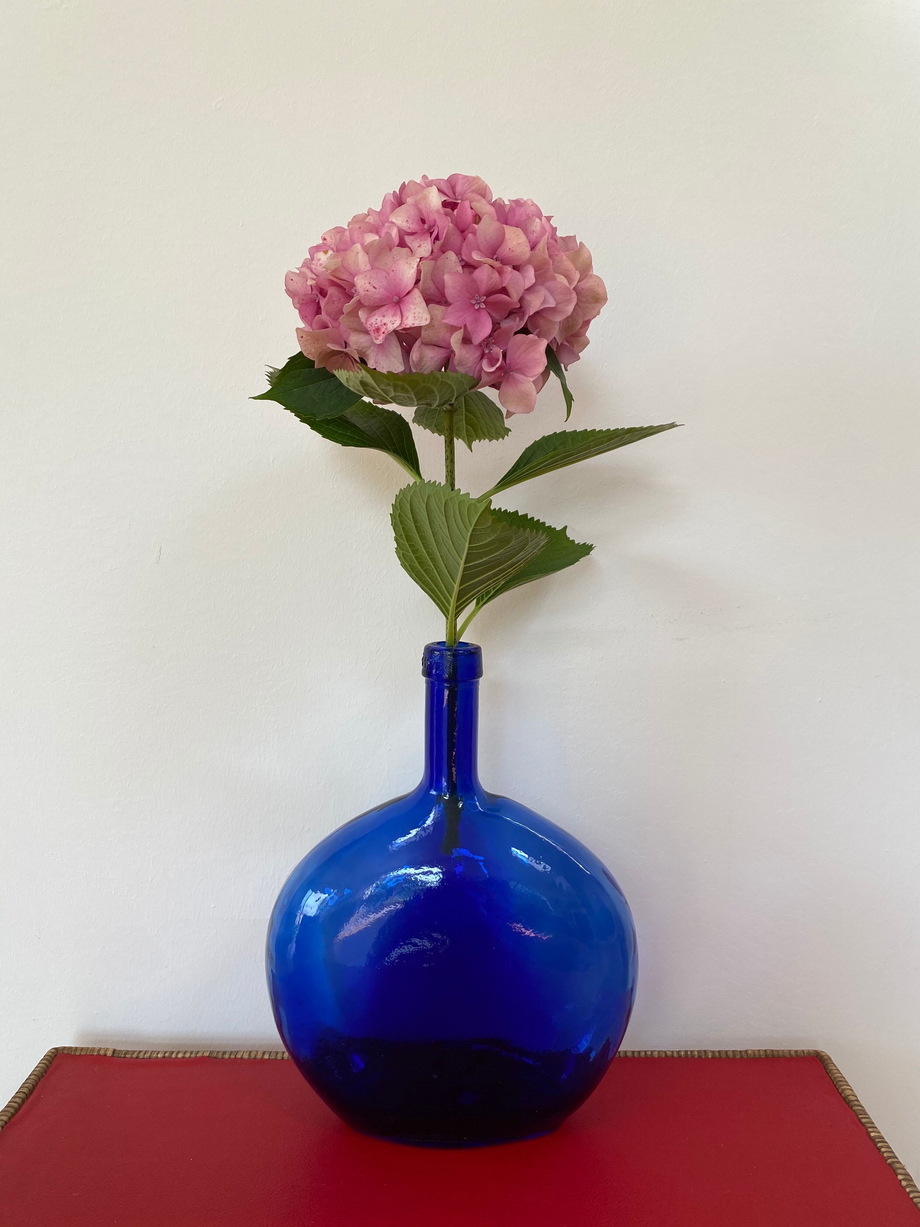 Carafe / vase / lady-jeanne in cobalt blue glass