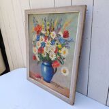 Oil on canvas still life Wild Flowers Géofournier