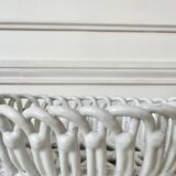 Woven white ceramic plate