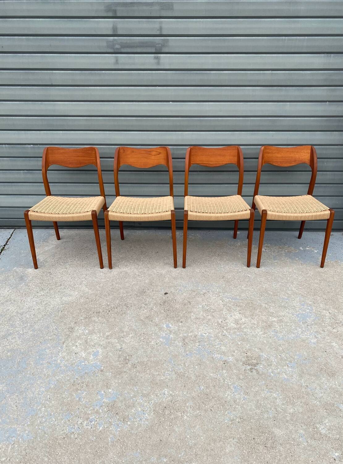Set of 4 Niels Otto Moller model 71 chairs