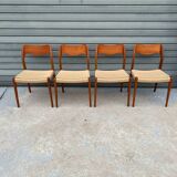 Set of 4 Niels Otto Moller model 71 chairs