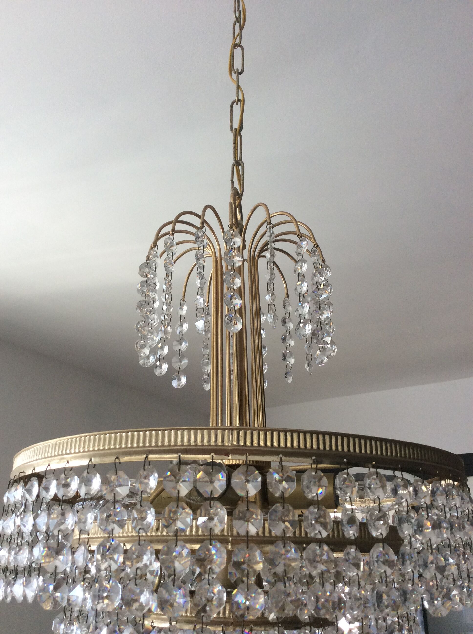 Cascade crystal chandelier
