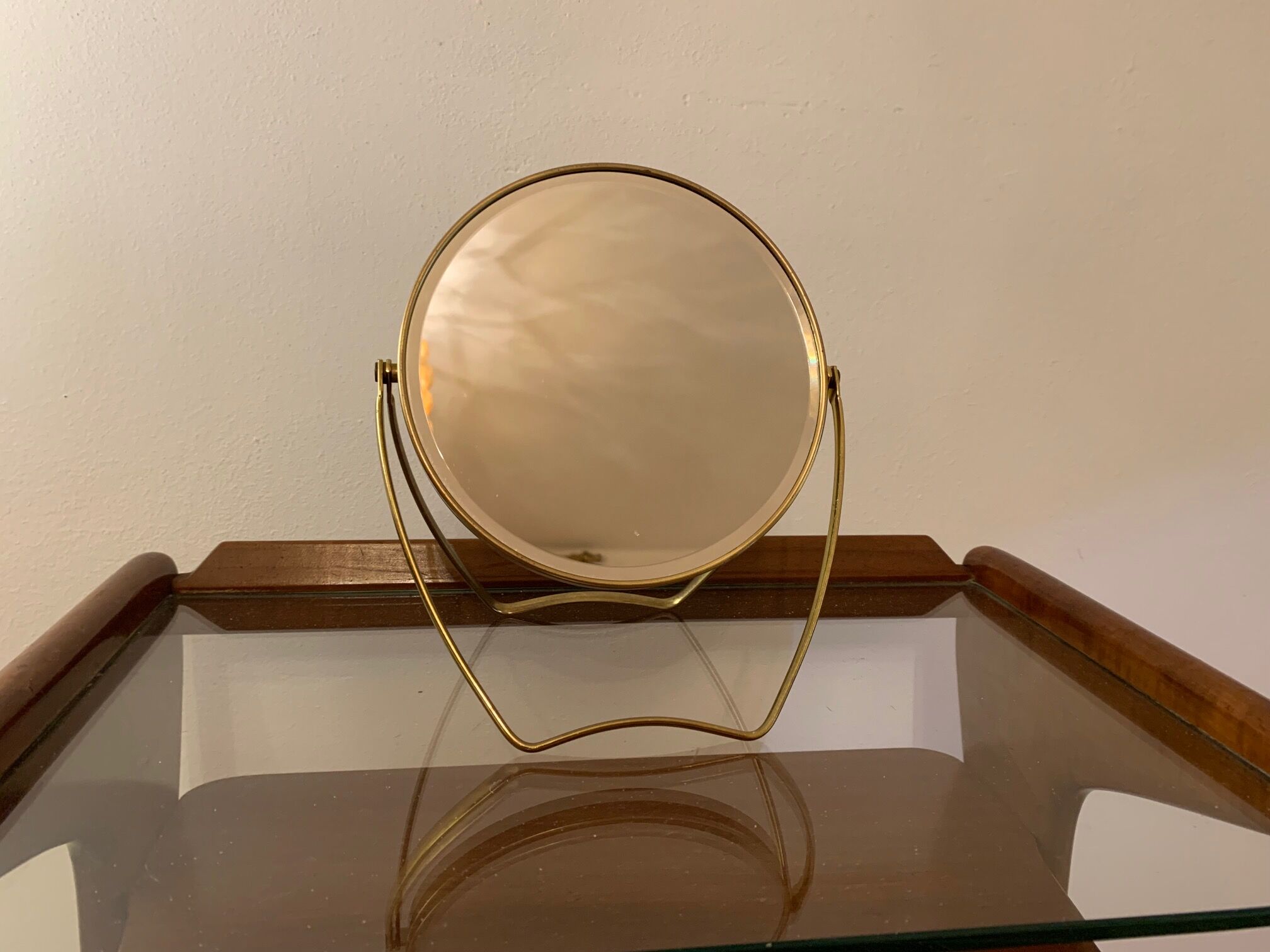 Miroir cosmétique Italie années 1960 18x21cm