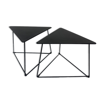 Set of 2 Modernist triangular ‘Oti’ side table by Niels Gammelgaard for Ikea, 1980s