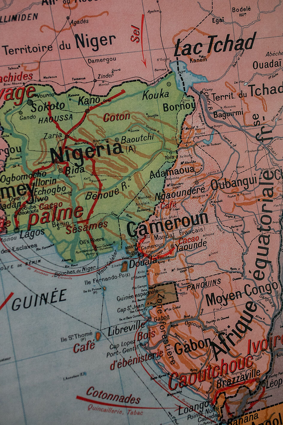La carte de géographie Afrique Occidentale / Tunisie