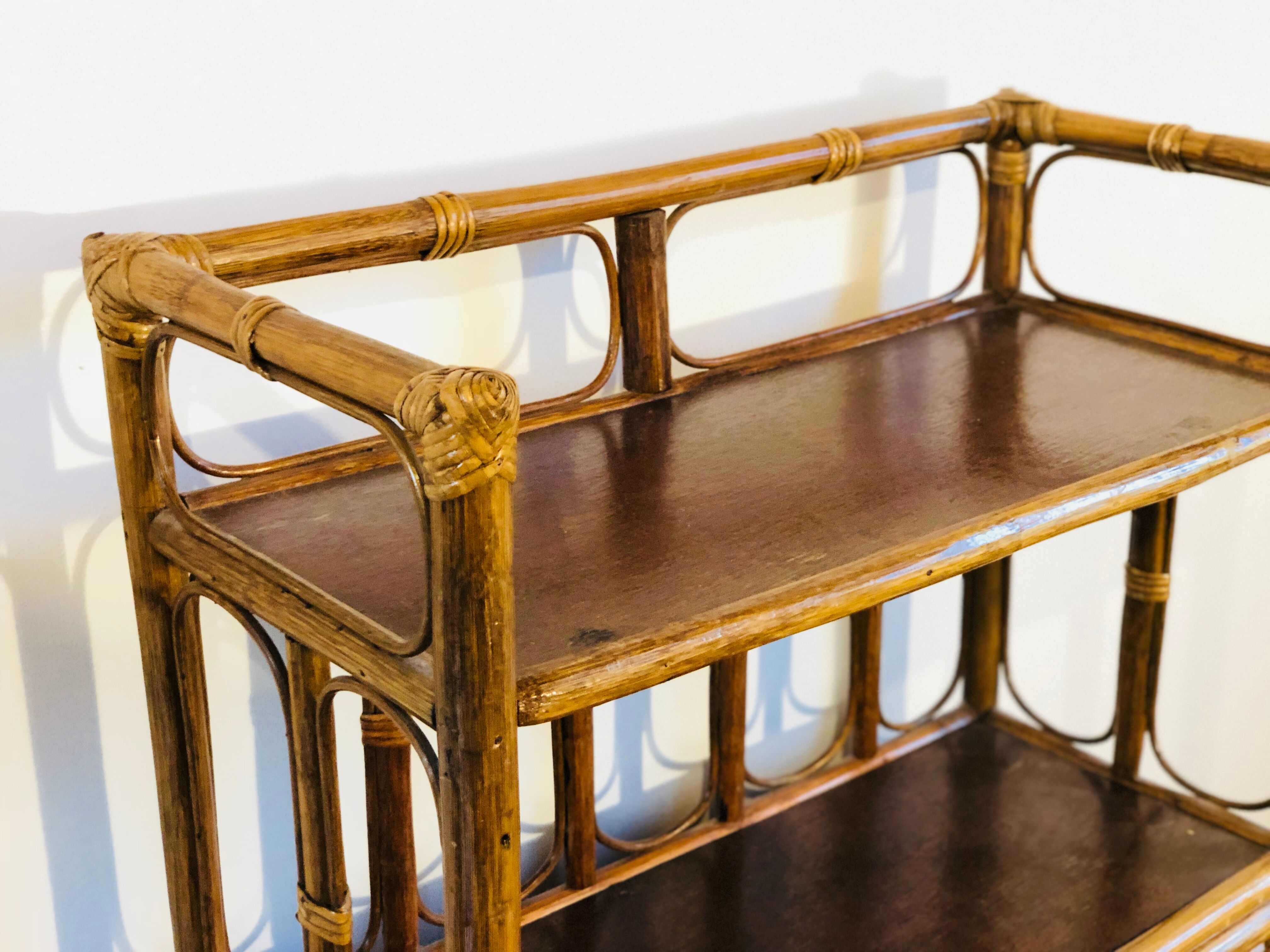 Bamboo and rattan storage cabinet