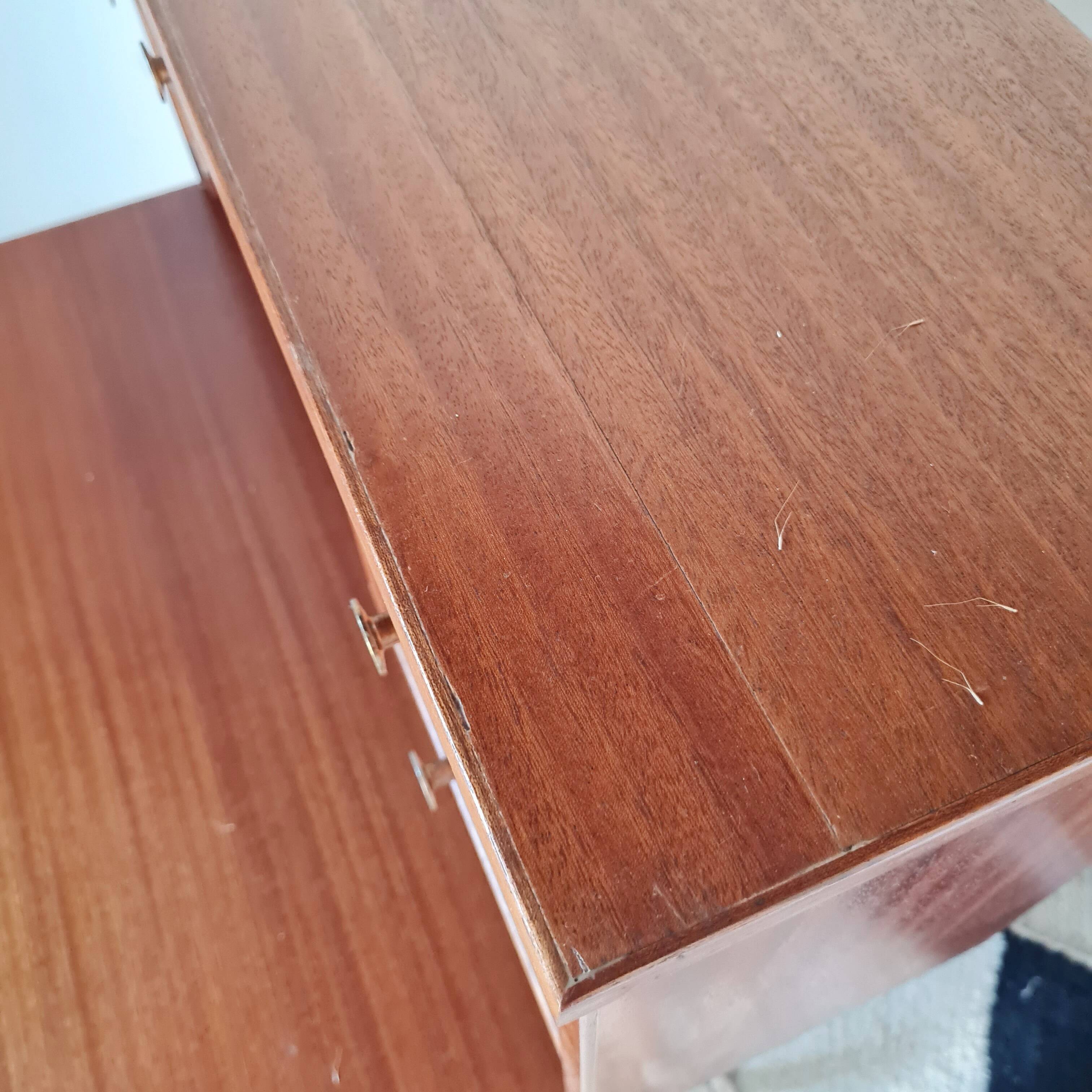 Scandinavian desk with tapered legs, vintage.