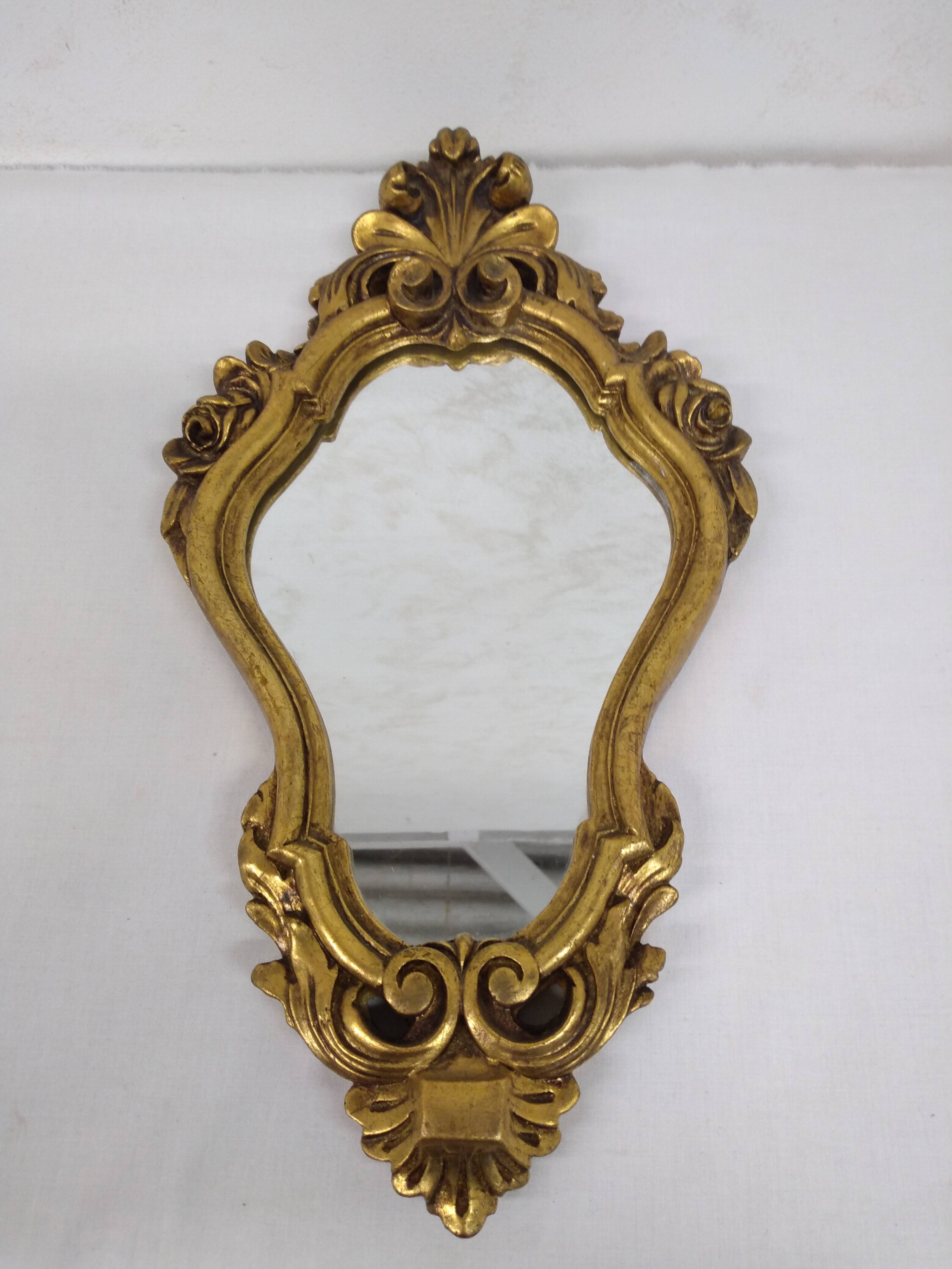 Gold stucco rocaille style mirror