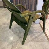 Fauteuil de salon baumann lounge vert vintage années 70