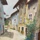 Huile sur bois village provençal