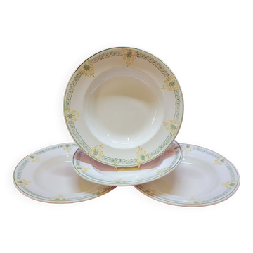 Longwy Longpré 4 old earthenware plates