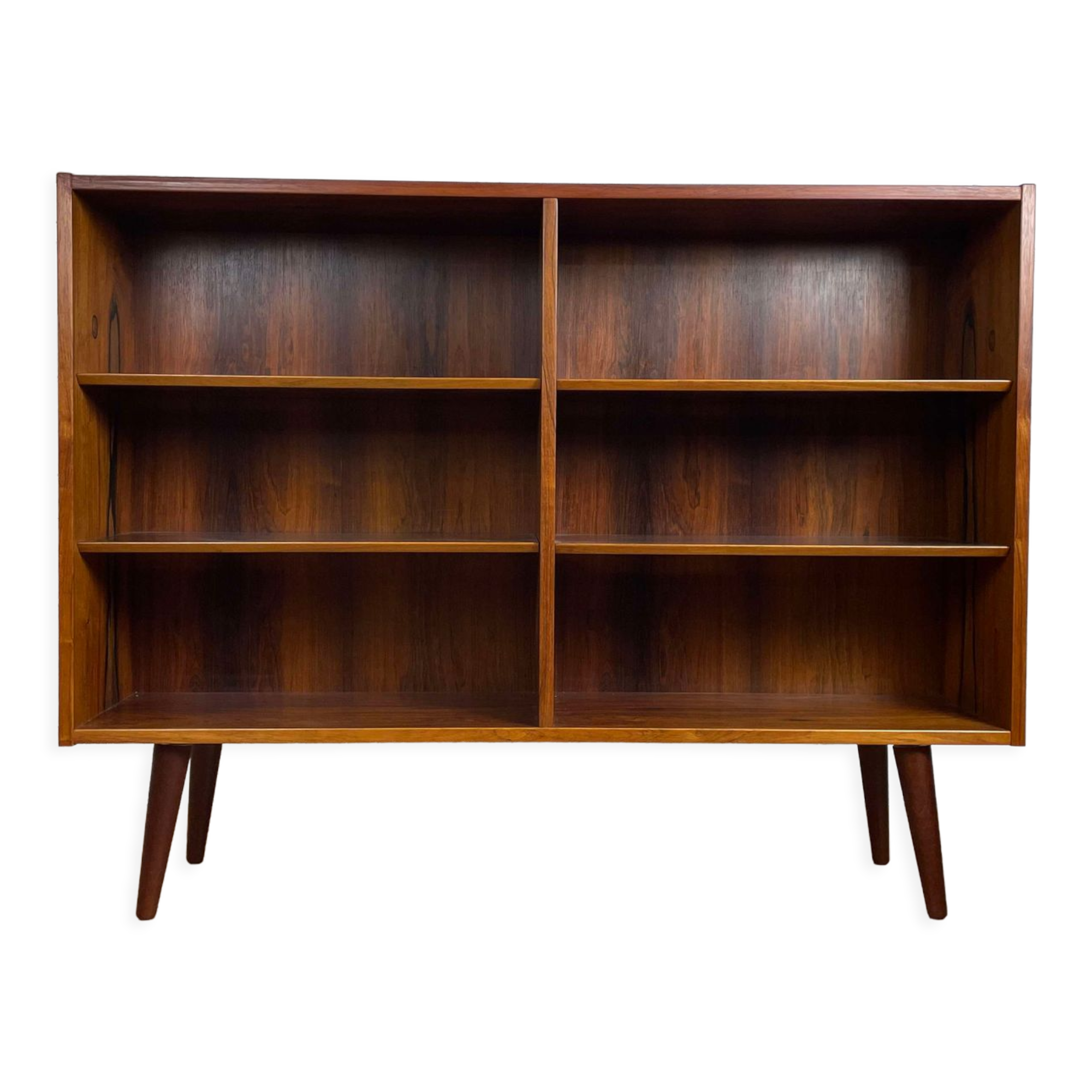 Vintage Scandinavian rosewood bookcase by Poul Hundevad, 60s