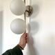 Chrome-plated metal wall light with opaline globes, 1970s
