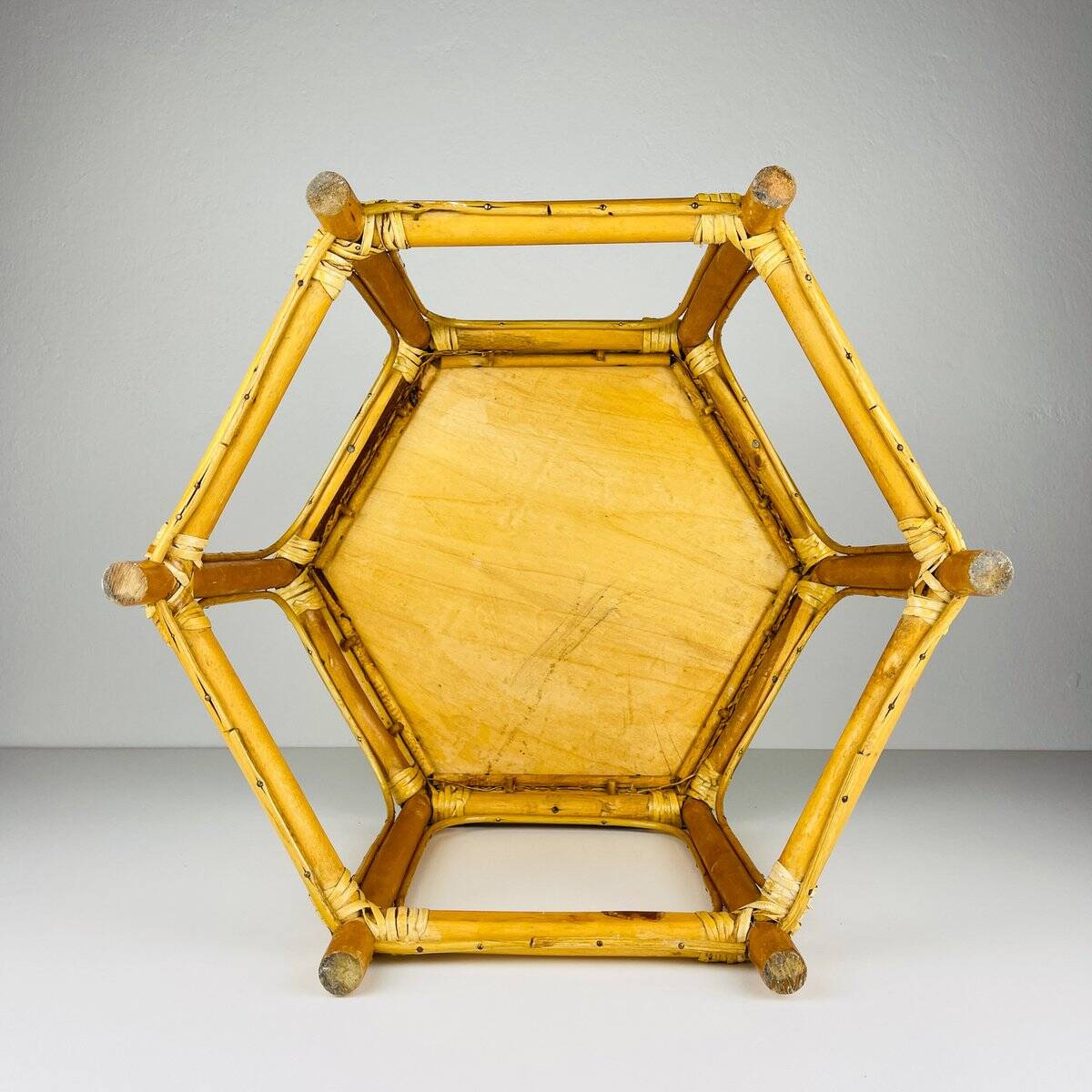 Vintage Italian rattan coffee table, 1960s.