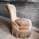 Small armchair toad in taupe velvet
