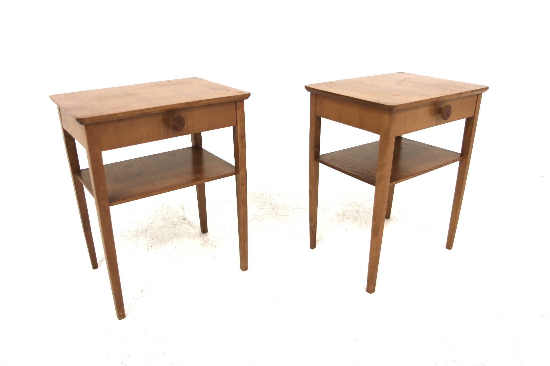 Pair of Swedish elm bedside tables, Sweden, 1950