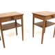 Pair of Swedish elm bedside tables, Sweden, 1950