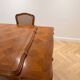 Dining table set with 6 chairs in cherry wood.