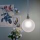 Vintage globe pendant lamp in ridged frosted glass