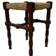 Vintage stool side table design brutalist design 60's dark oak