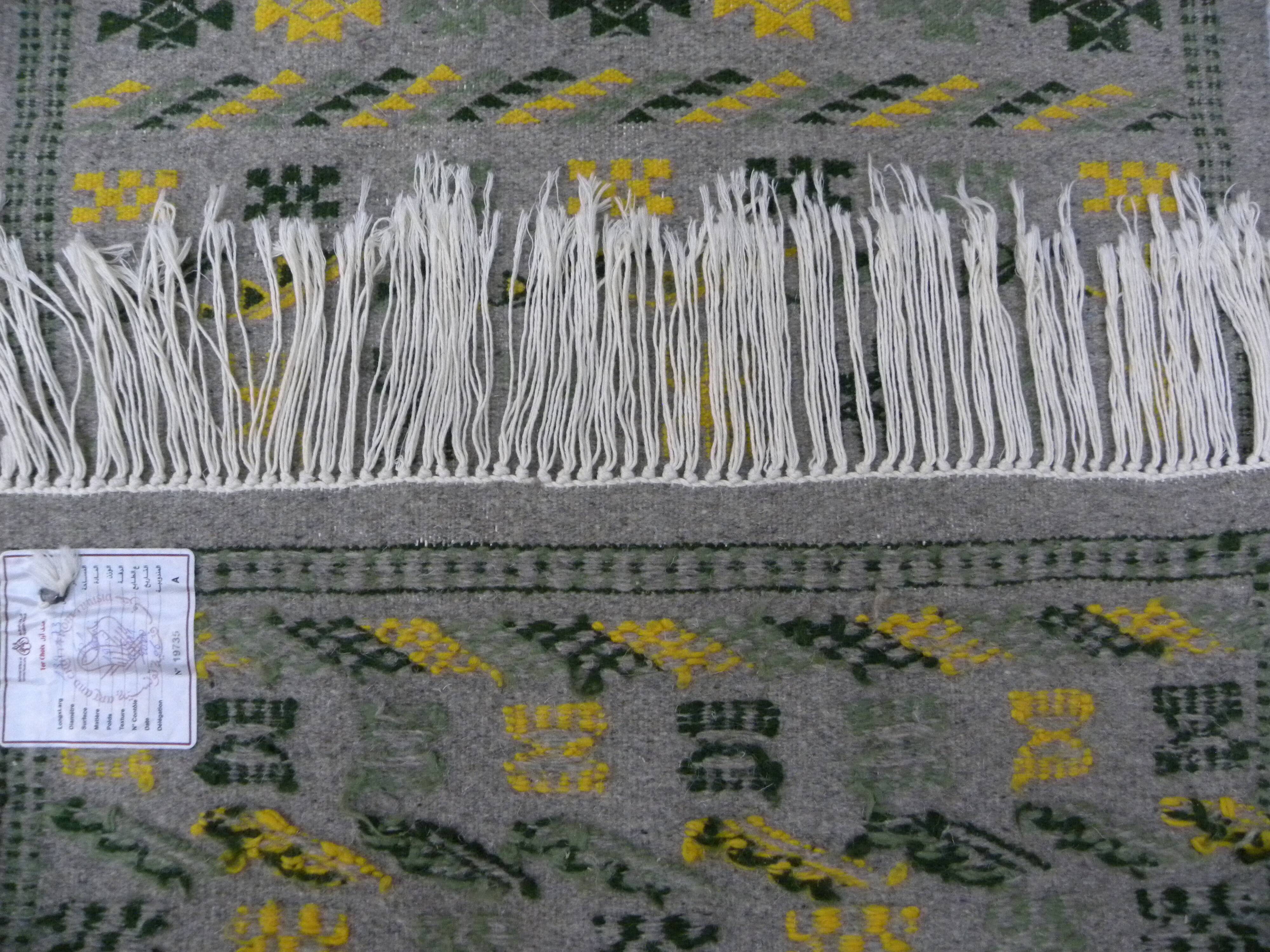 Authentic Margoum Nomad Kilim Rug Woven Flat Grey and Yellow