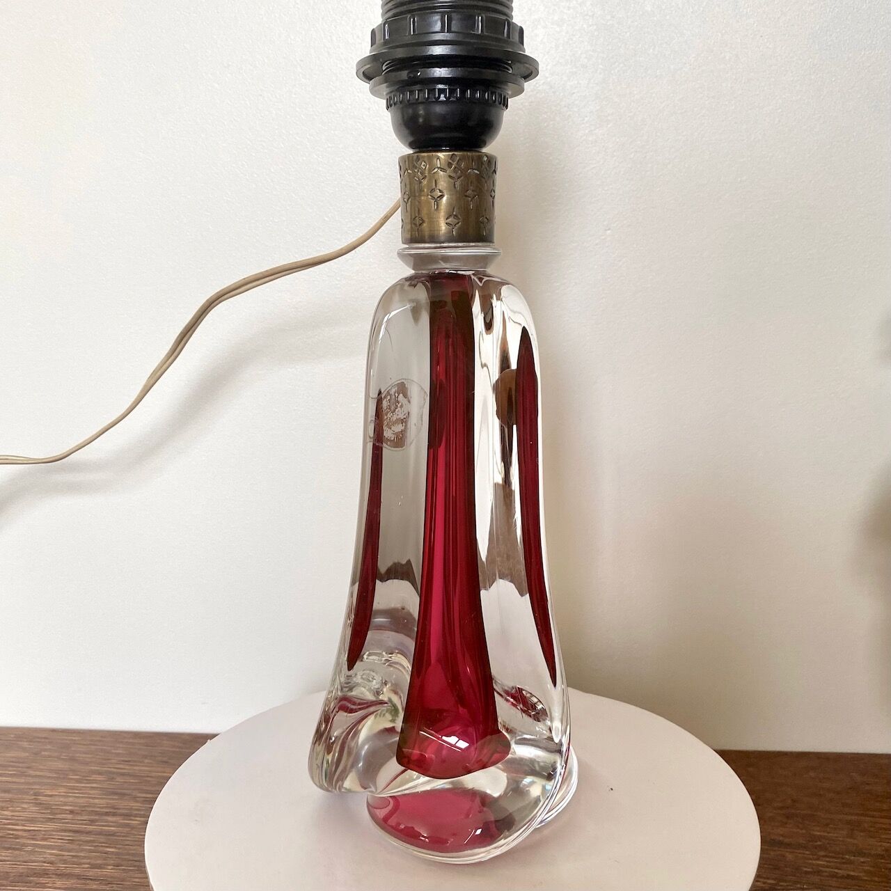 Red Val Saint Lambert lamp