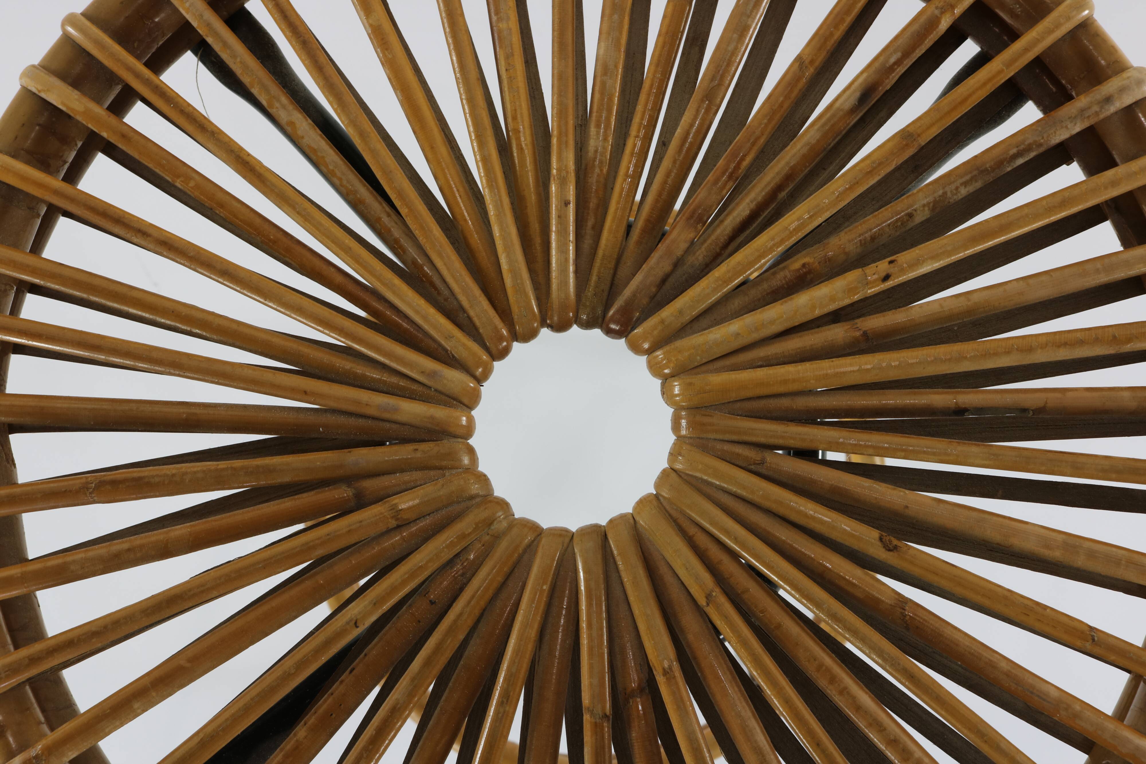 Original sixties rattan bar stool by Rohé Noordwolde Holland