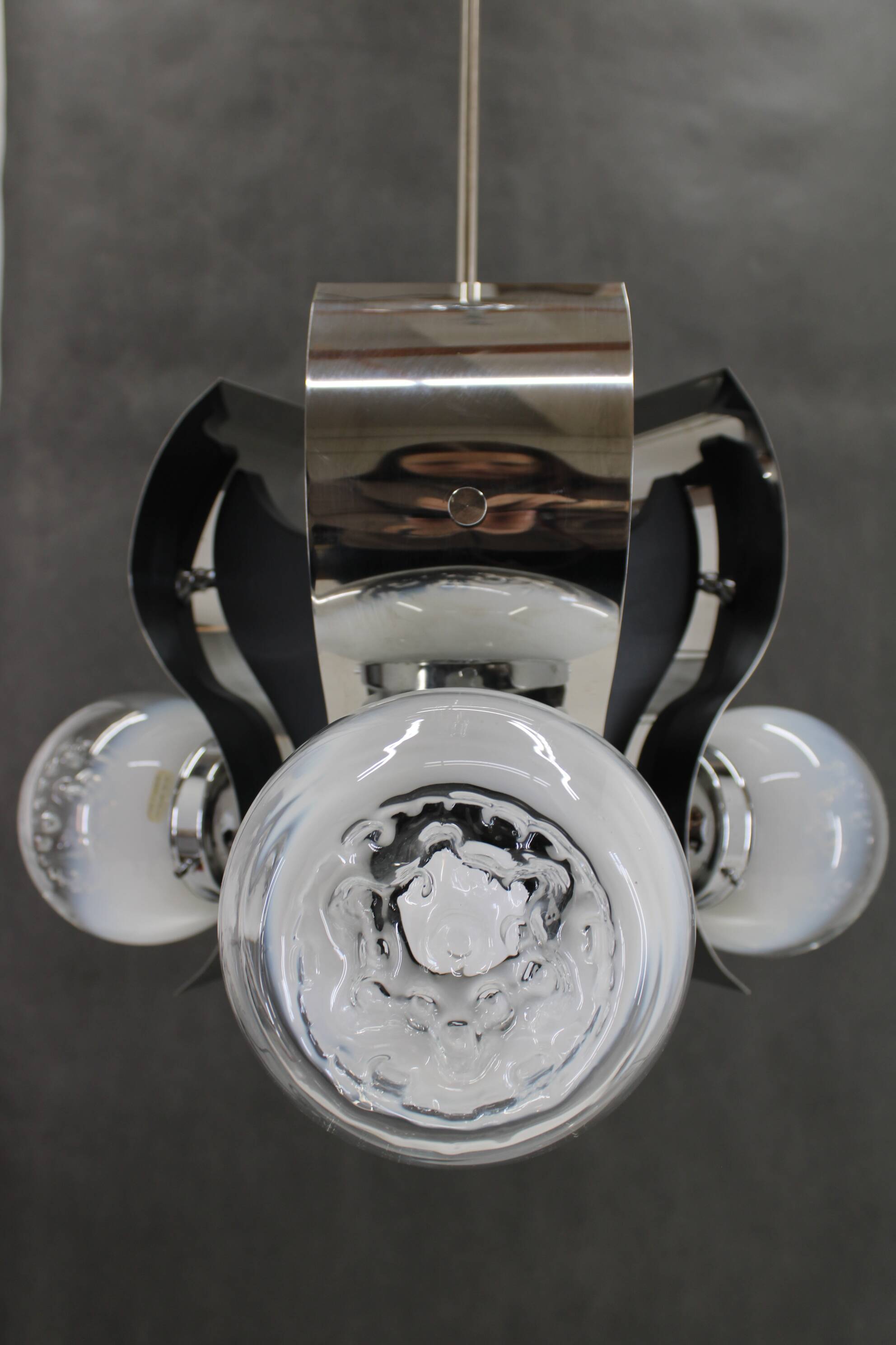 1970s Italian Chrome Plated Chandelier