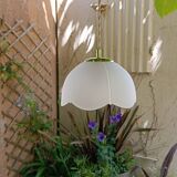 Lampe baladeuse verre dépoli blanc, vintage