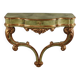 19th-century carved wooden drop-leaf console.
