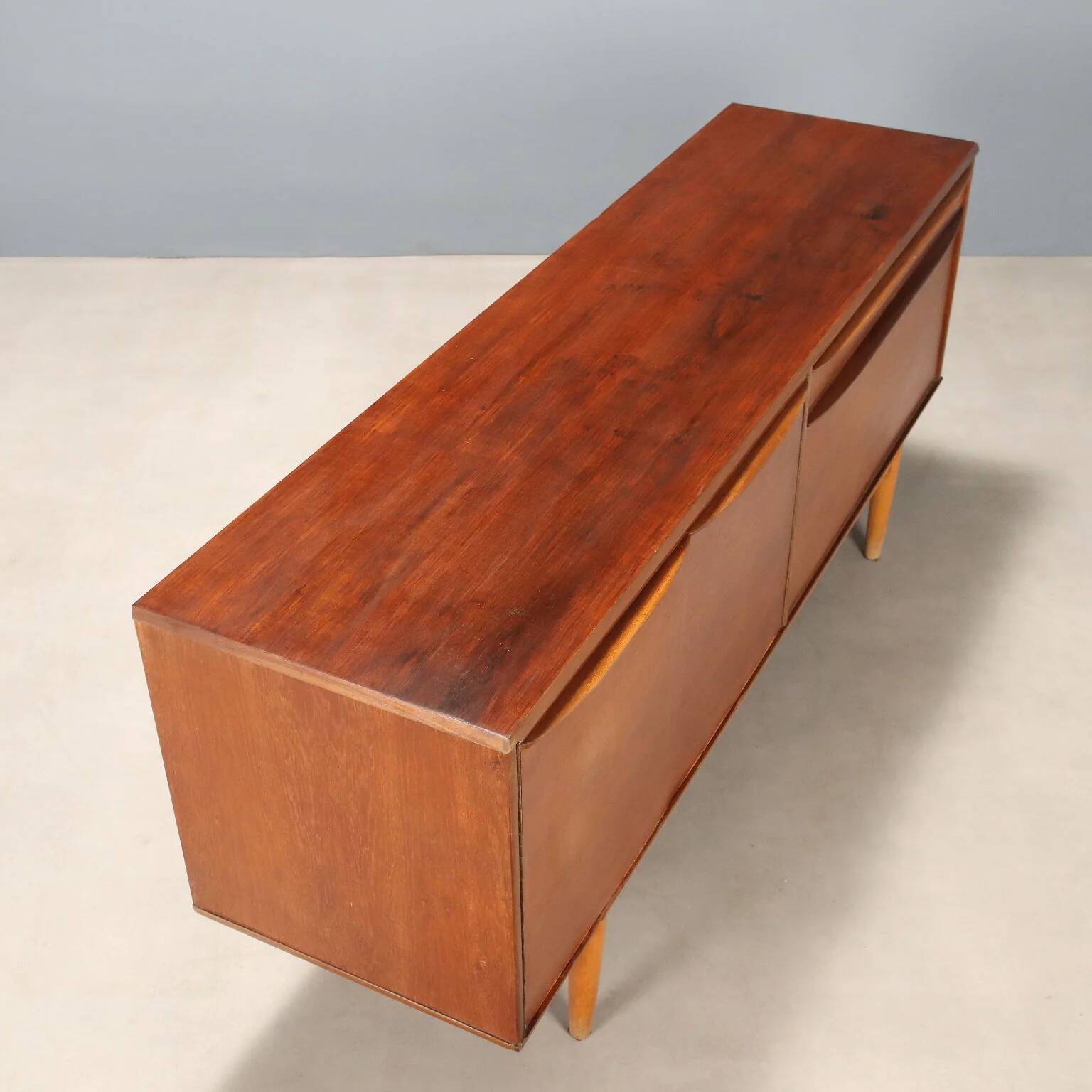 Vintage enfilade in teak veneer, Northern European design, 1960s.