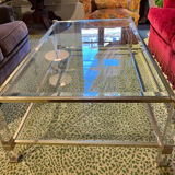 Glass and plexiglass coffee table 1960