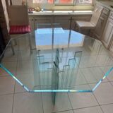 80s glass table