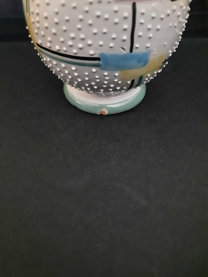 Italian ceramic vase Deruta signed and numbered