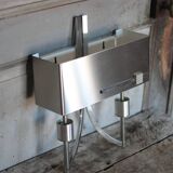 Vintage wall light, chrome steel wall light, Jean Gandelin wall light