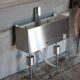 Vintage wall light, chrome steel wall light, Jean Gandelin wall light