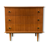 Chest of drawers feet spindle light wood 1960