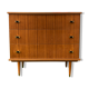 Commode pieds fuseau bois clair 1960