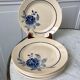 Set of 6 dessert plates blue flowers saint-amand 30s-40s