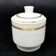 Mid-century modern sugar bowl, ivory ceramic, Ćmielów, Poland, 1960s
